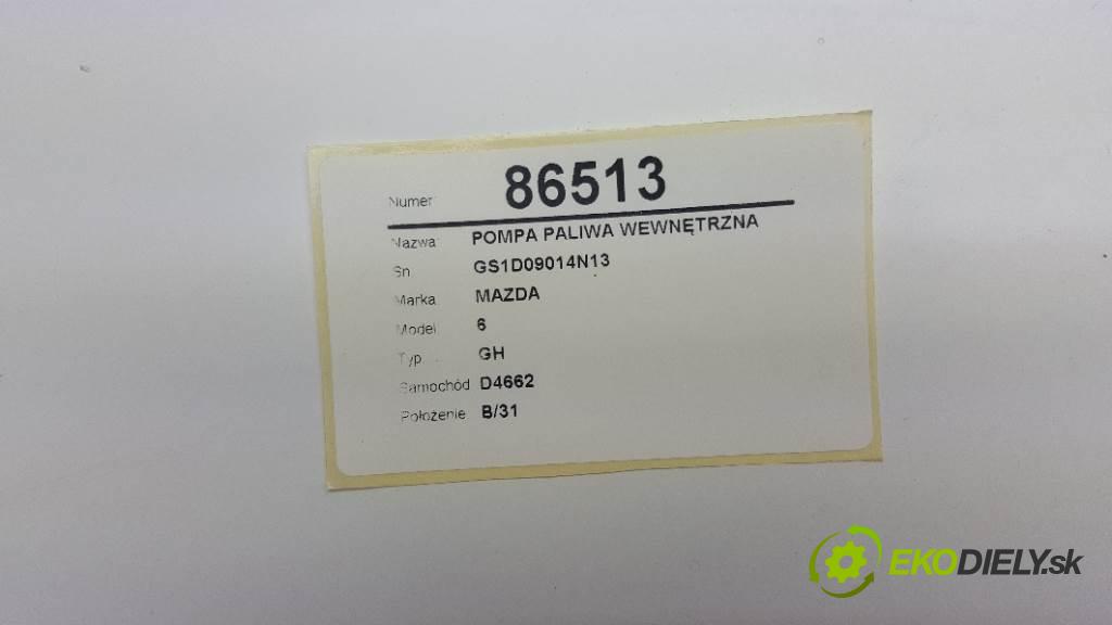 MAZDA 6 GH 2009 108kW GH 1999 Pumpa paliva vnútorná GS1D09014N13 (Palivové pumpy, čerpadlá, plaváky)