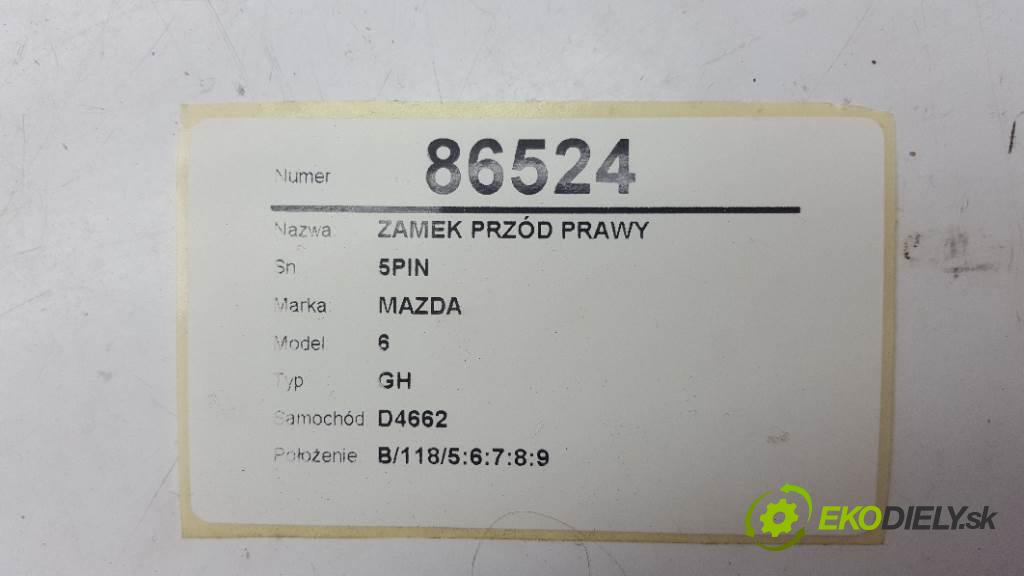 MAZDA 6 GH 2009 108kW GH 1999 zámok přední část pravý 5PIN