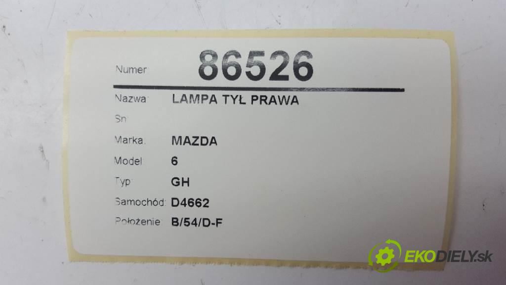 MAZDA 6 GH 2009 108kW GH 1999 Svetlo zad pravá GS2A51150 (Ostatné)
