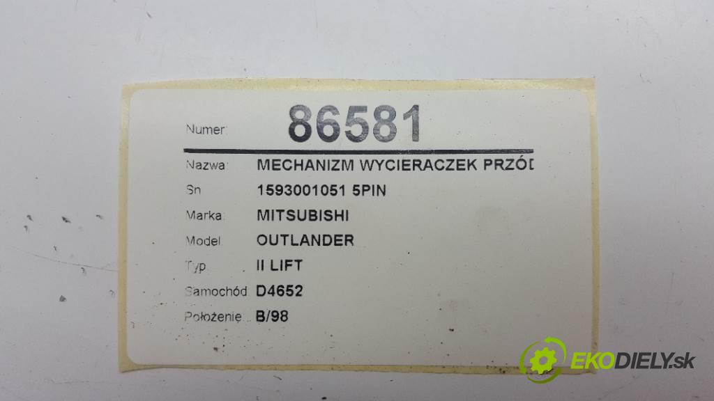 MITSUBISHI OUTLANDER II LIFT 2010 103kW II LIFT 1968 Mechanizmus stieračov predný 1593001051 5PIN (Motorčeky stieračov predné)