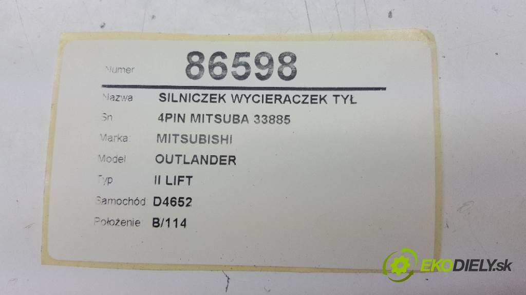 MITSUBISHI OUTLANDER II LIFT 2010 103kW II LIFT 1968 Motorček stieračov zad 4PIN MITSUBA 33885 (Ostatné)