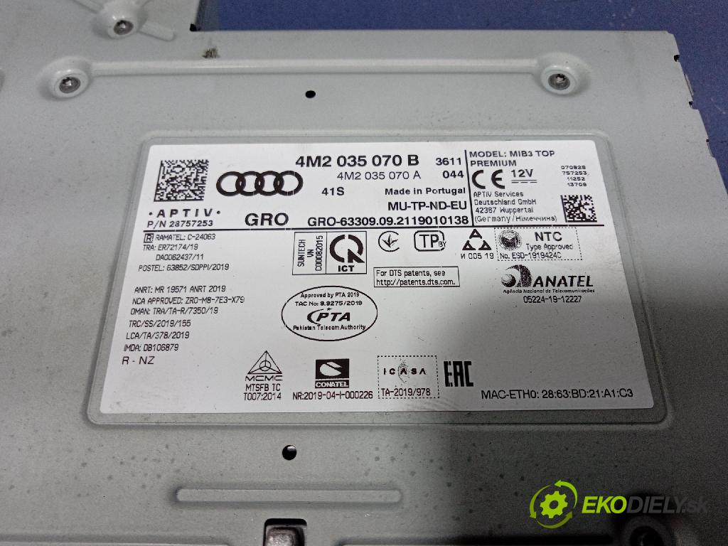Audi A6 2021 Radio I Navigace: 4M2035070B