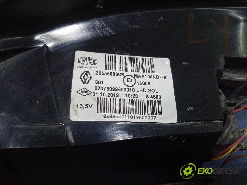 Renault Megane 2019 svetlo / reflektor zad ľavá Vonkajsia: 265558986R