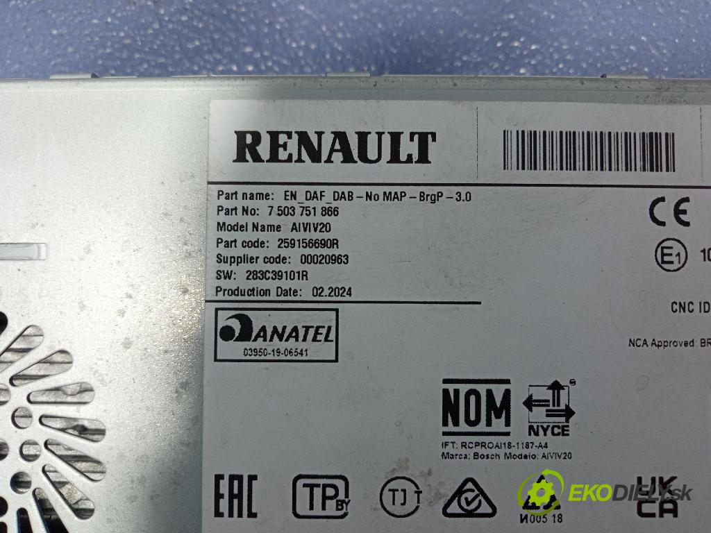 Renault Express 2024 Radio I Navigácia: 7503751866