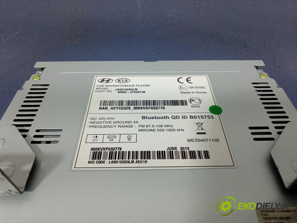 Hyundai Ix35 2013 Radio I Navigace: 96560-2Y600