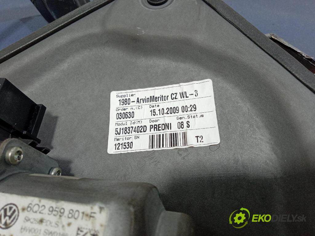 Skoda Fabia 2009 mechanizmus okna Okná: Predné v pravo: 5J1837402D