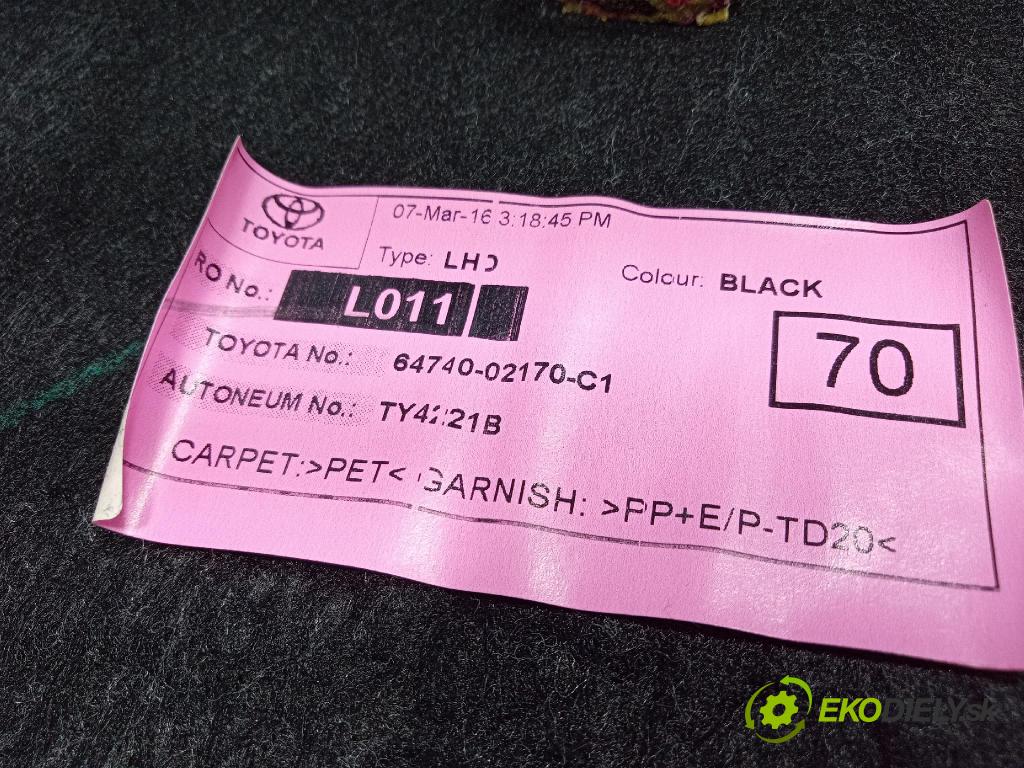 Toyota Auris 2016 Čalounictví: kufra: 64740-02170