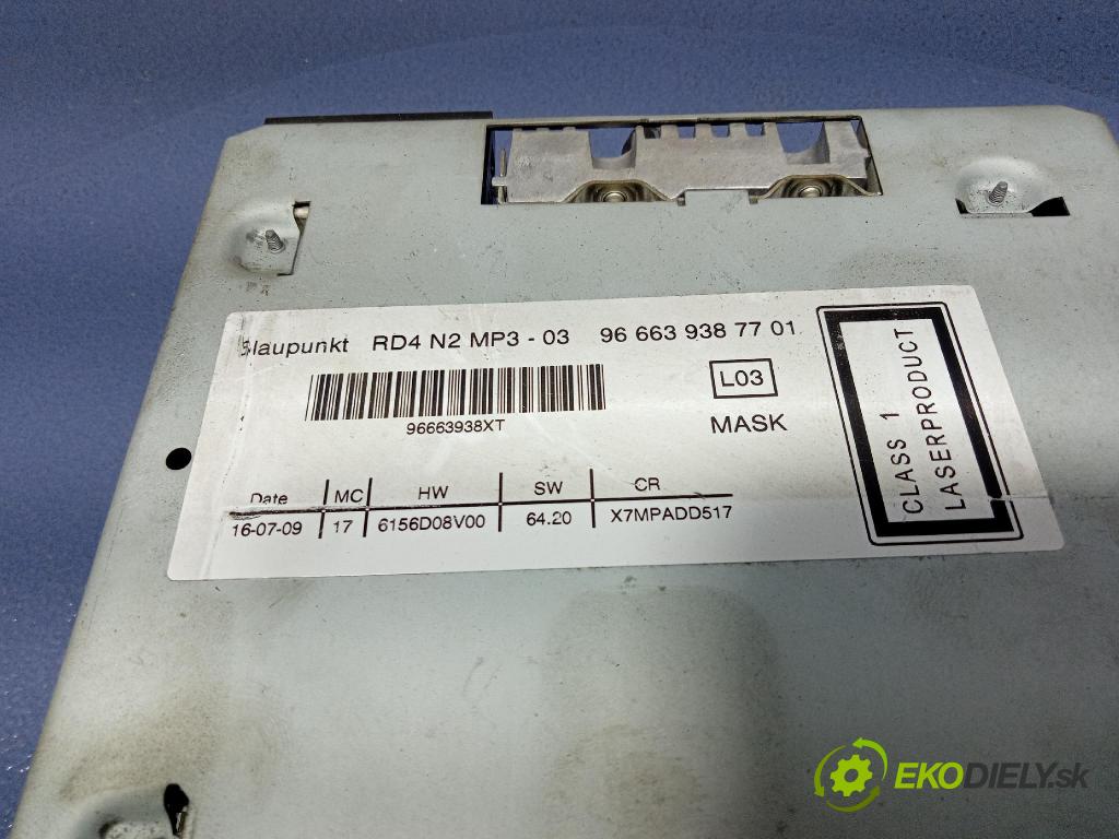Citroen C8 2009 Radio I Navigace: 966639387701
