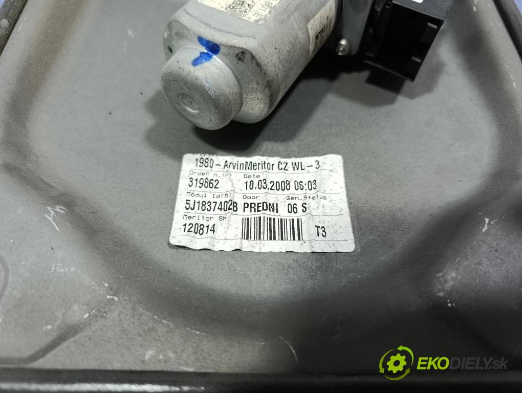 Skoda Fabia 2008 mechanizmus okna Okná: Predné v pravo: 5J1837402B