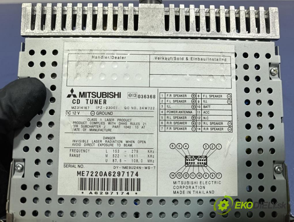 Mitsubishi Colt 2010 Radio I Navigácia: MZ314167