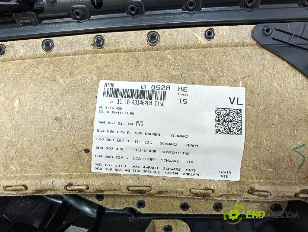 Vw Golf 2018 Čalounictví: dvere Predné ľavá 5G4868109B