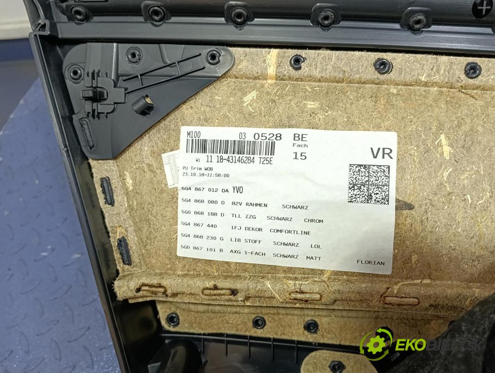 Vw Golf 2018 Čalounictví: dvere Predné Prava: 5G4868110B