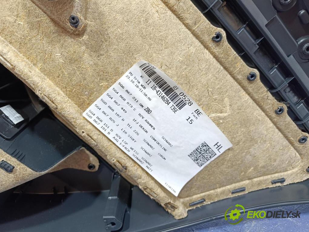 Vw Golf 2018 Tapacír: dveře Zad: levá 5G4868115D