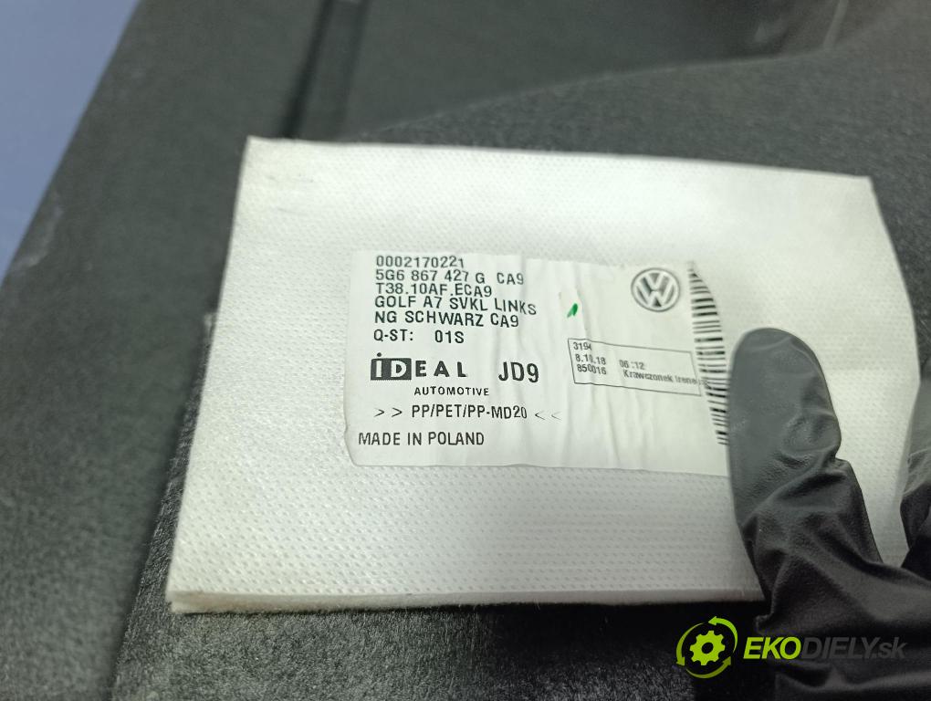 Vw Golf 2018 Čalounictví: kufra: 5G6867427G