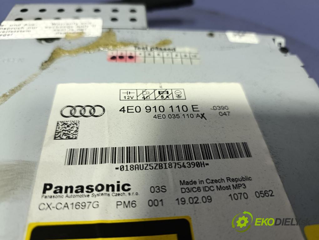 Audi A6 2008 Radio I Navigácia: 4E0919887M