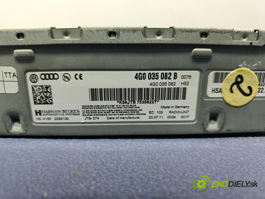 Audi A7 2012 Radio I Navigácia: 4G0035082B
