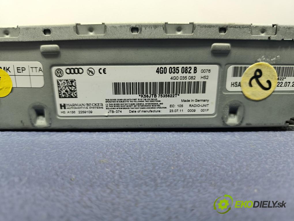 Audi A7 2012 Radio I Navigácia: 4G0035082B