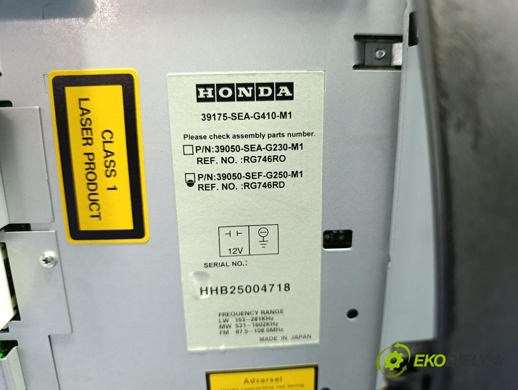 Honda Accord 2007 Radio I Navigace: 39050-SEF-G250
