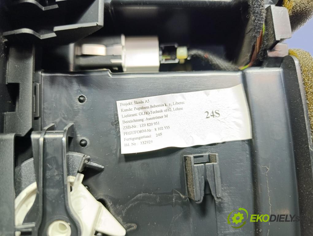 Skoda Octavia 2006 Mřížky Proud vzduchu Vzduch: 1Z0820951