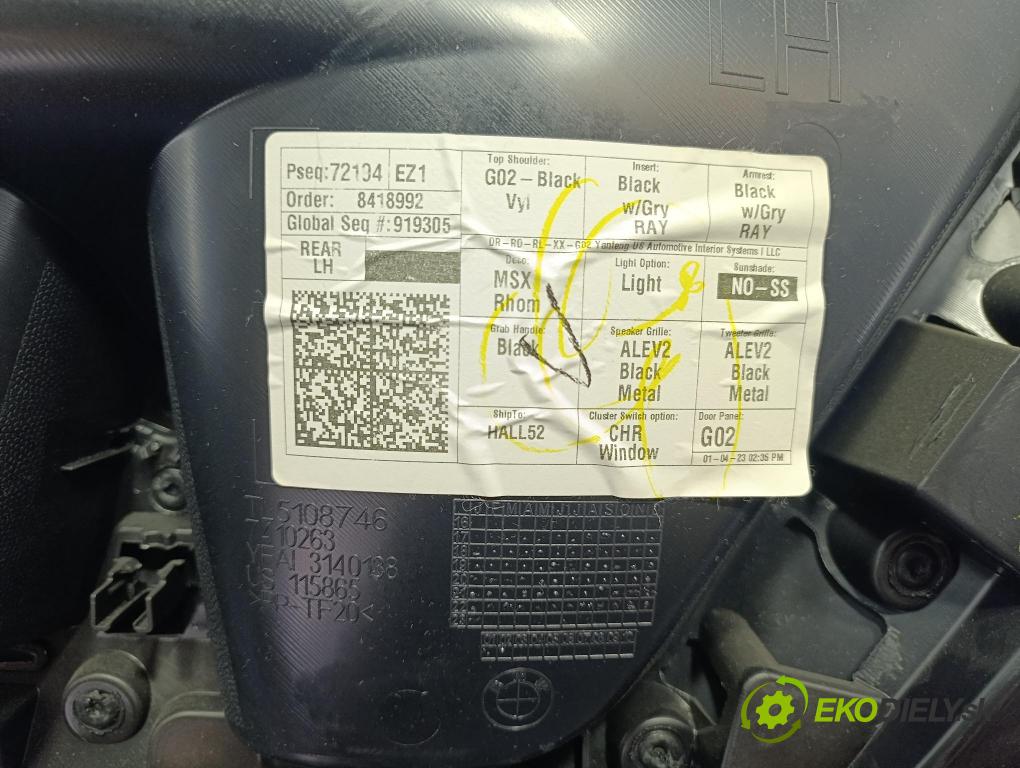 Bmw X4 2023 Čalounictví: dvere zad ľavá 7410263