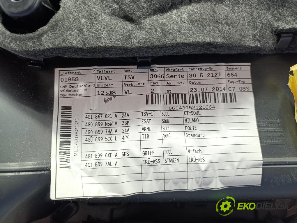 Audi A6 2014 Tapacír: dveře před levá 4G1867105A