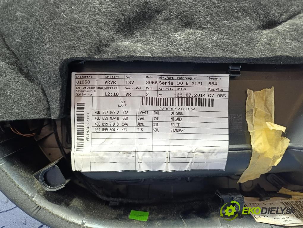 Audi A6 2014 Tapacír: dveře před Práva: 4G1867106A