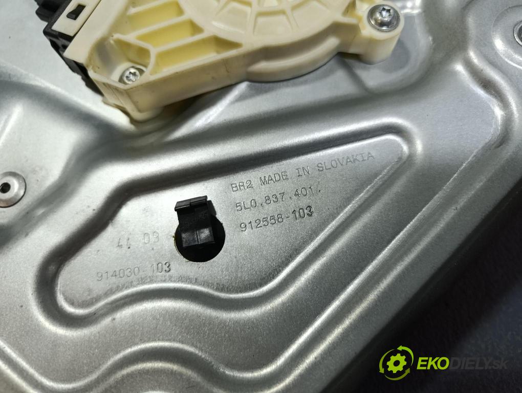 Skoda Yeti 2009 mechanismus stahování Sklenka: před Levý: 5L0837401
