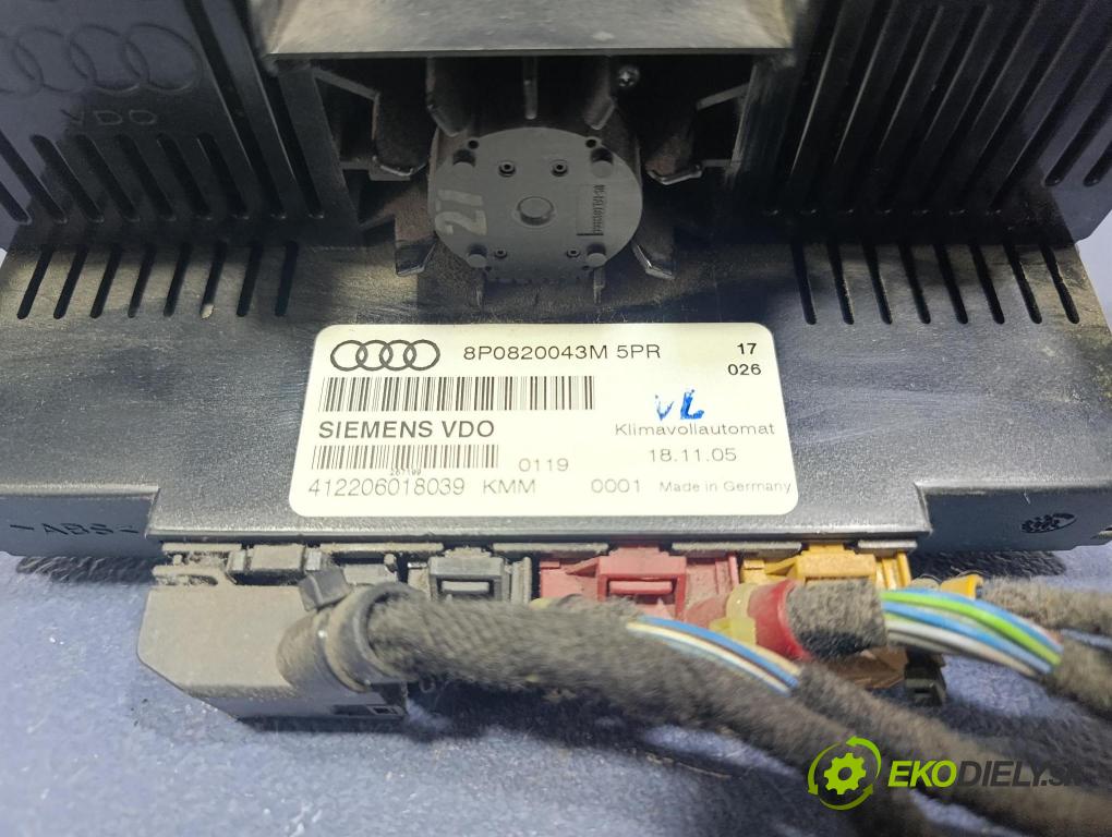 Audi A3 2006 prepínač Klimatizácia: Prúd vzduchu: 8P0820043M