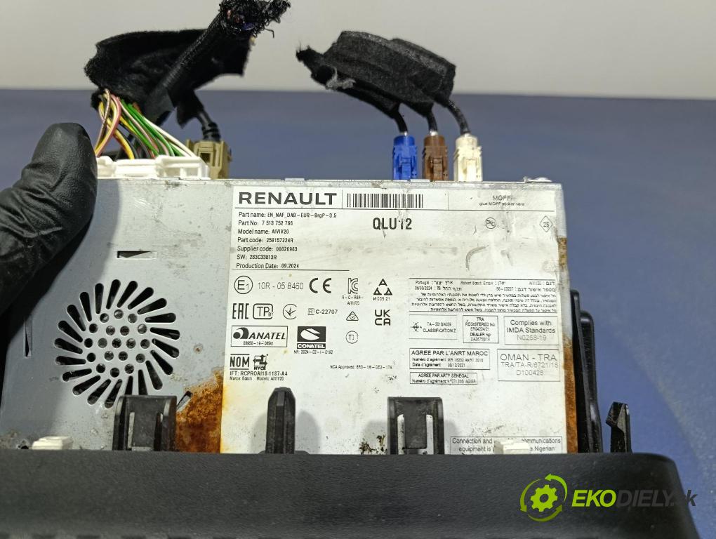 Renault Kangoo 2024 Radio I Navigácia: 259157224R