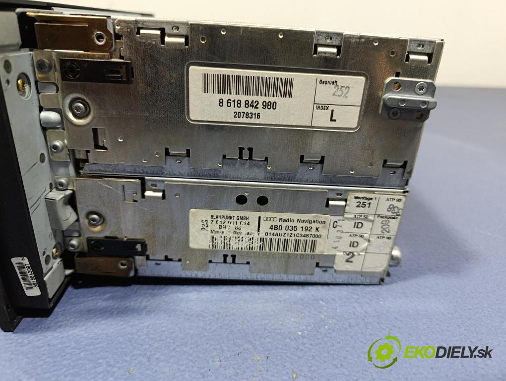 Audi A6 2003 Radio I Navigácia: 4B0035192K