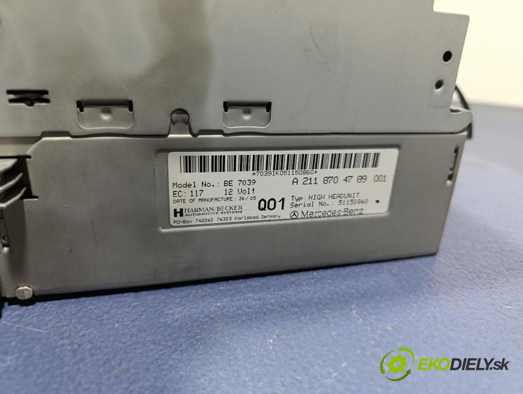 Mercedes Cls 2005 Radio I Navigace: A2118704789