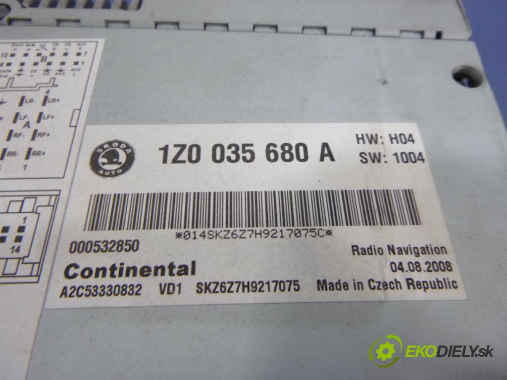 Skoda Octavia 2008 Radio I Navigace: 1Z0035680A
