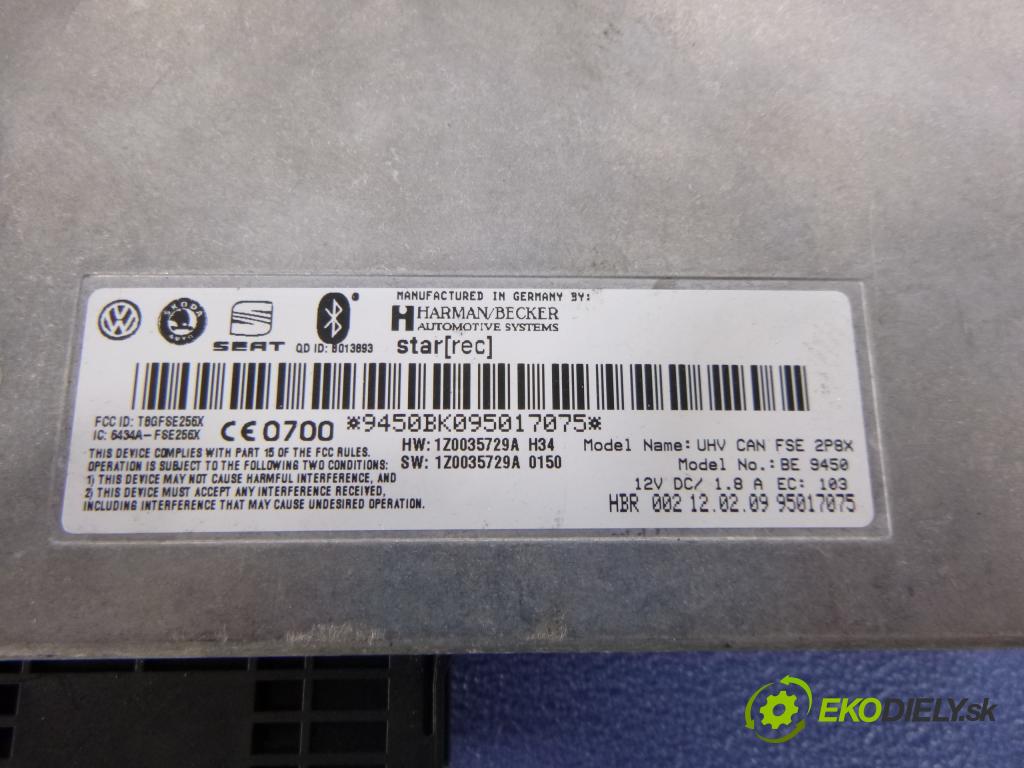 Skoda Octavia 2008 Radio I Navigace: 1Z0035729A