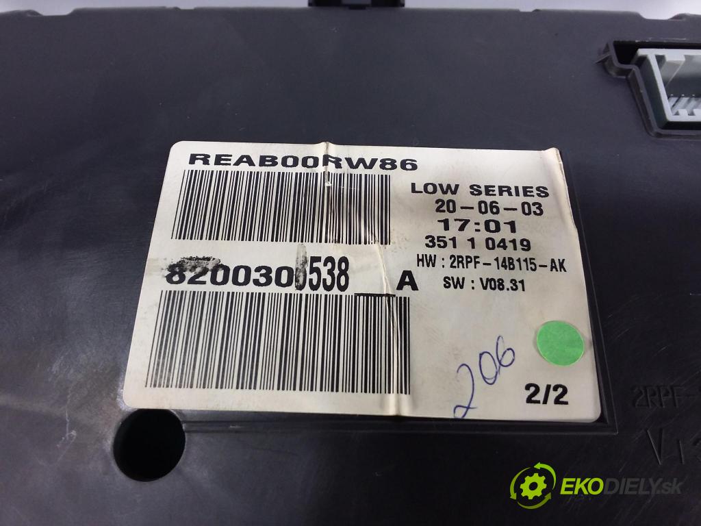 Renault Megane 2003 prístrojovka/ budíky 8200306538A