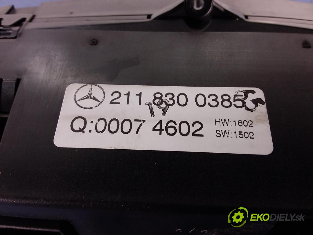 Mercedes E-klasa 2002 prepínač Klimatizácia: Prúd vzduchu: 2118300385