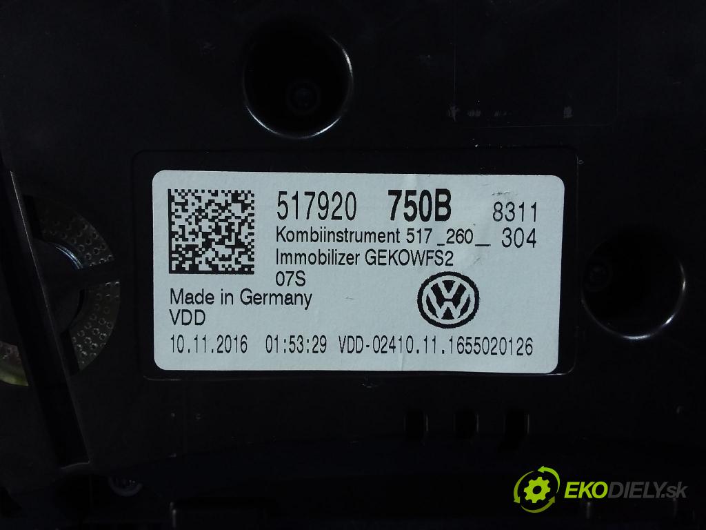 Vw Golf 2016 prístrojovka/ budíky 517920750B