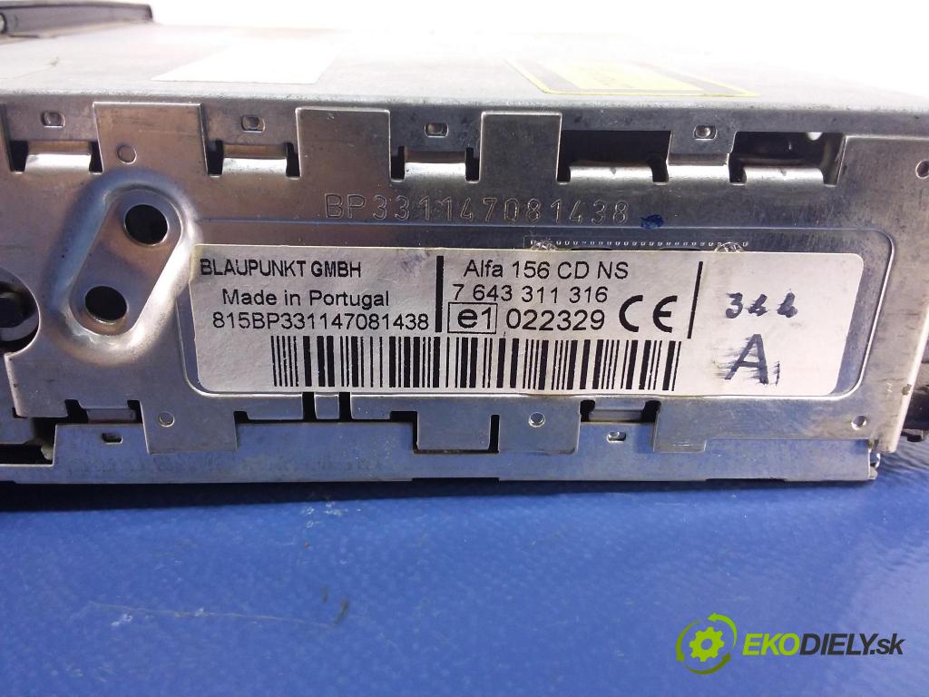 Alfa romeo 156 2005 Radio I Navigácia: 156053738