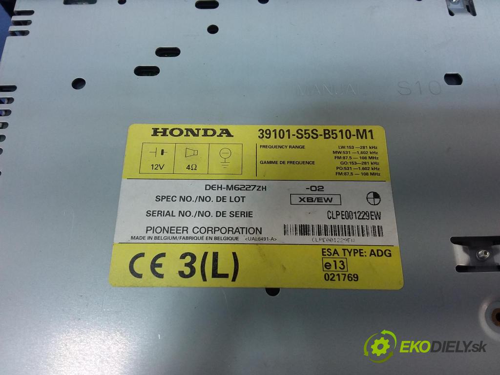 Honda Civic 2004 Radio I Navigácia: 39101-S5S-B510-M