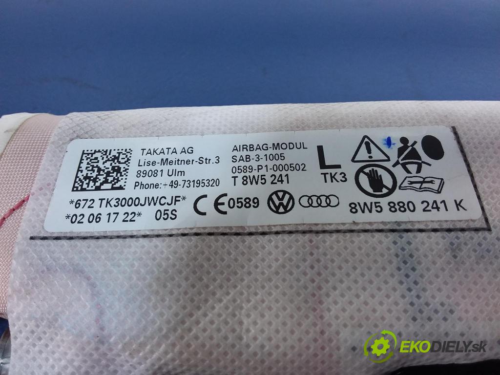 Audi A5 2017 Airbag: Sedadlo: x 8W5880241K
