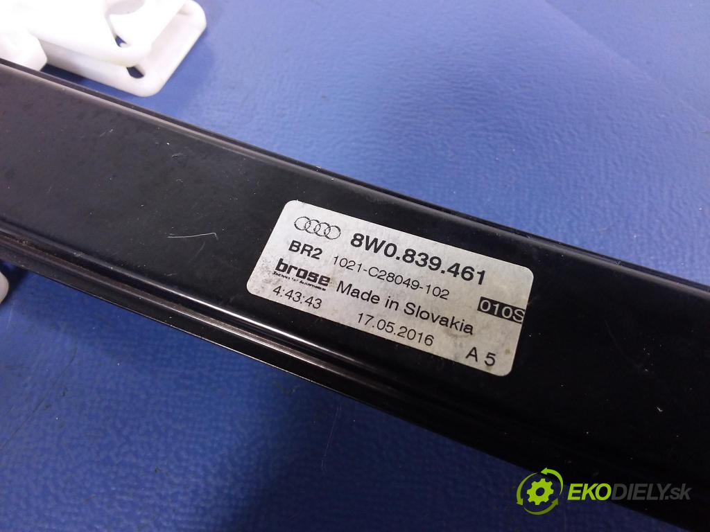 Audi A4 2016 mechanismus stahování Sklenka: Zad: Levý: 8W0839461