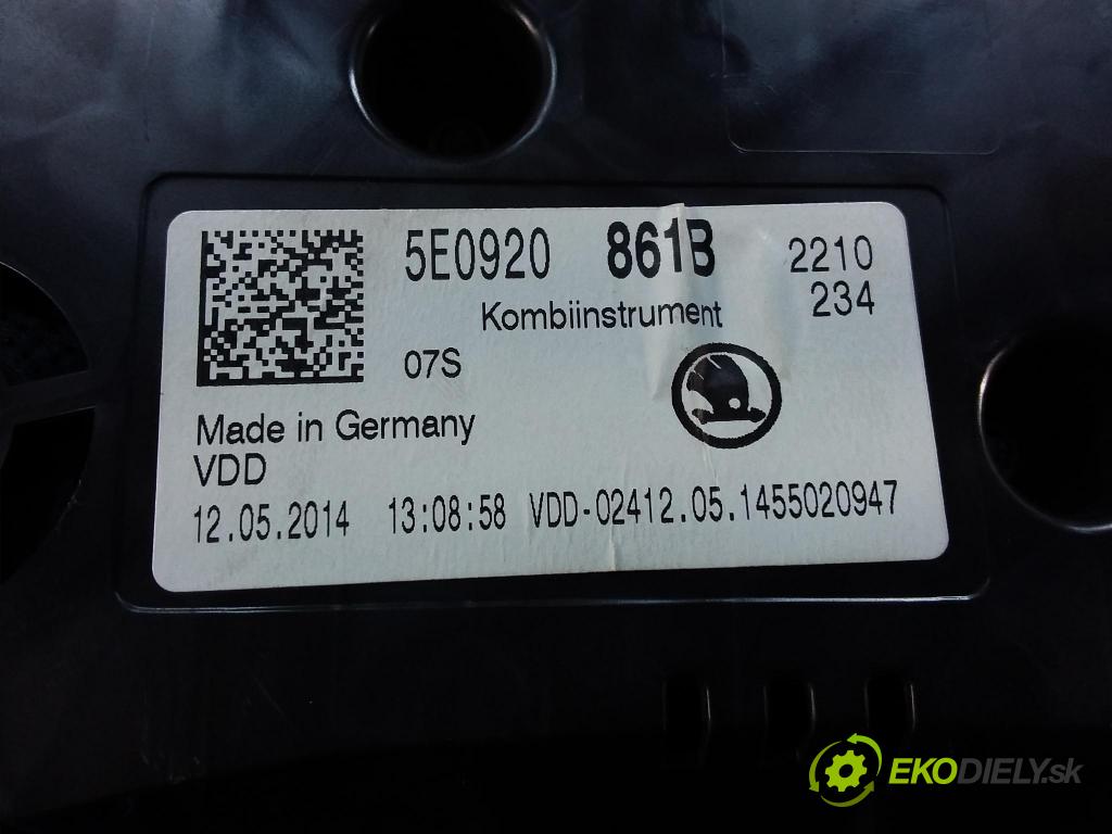 Skoda Octavia 2014 prístrojovka/ budíky 5E0920861B