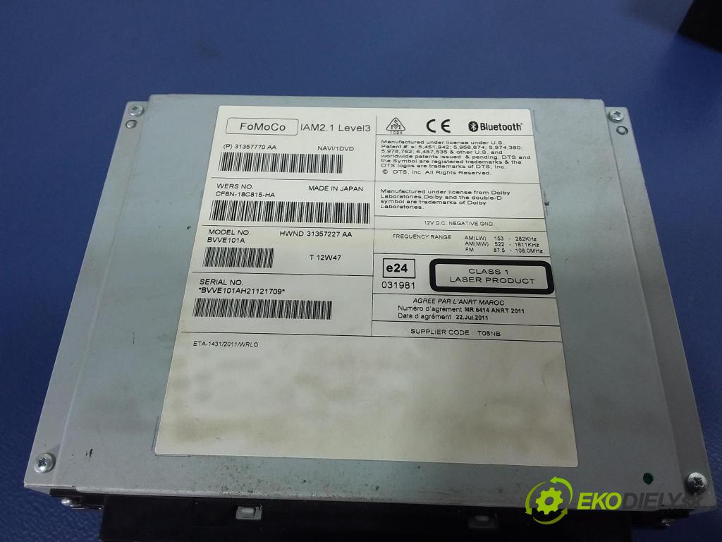 Volvo S40/V40 2013 Radio I Navigácia: BVVE101A