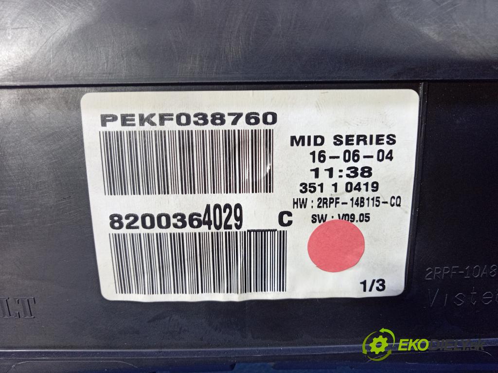 Renault Megane 2005 prístrojovka/ budíky 8200364029