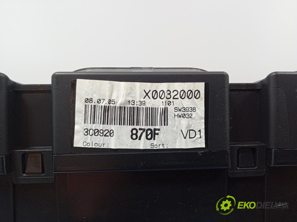 Vw Passat 2006 prístrojovka/ budíky 3C0920870F