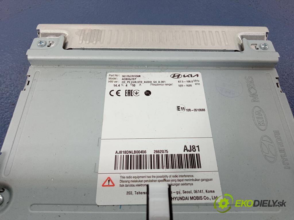 Kia Ceed 2022 Radio I Navigácia: 96170-J7810WK