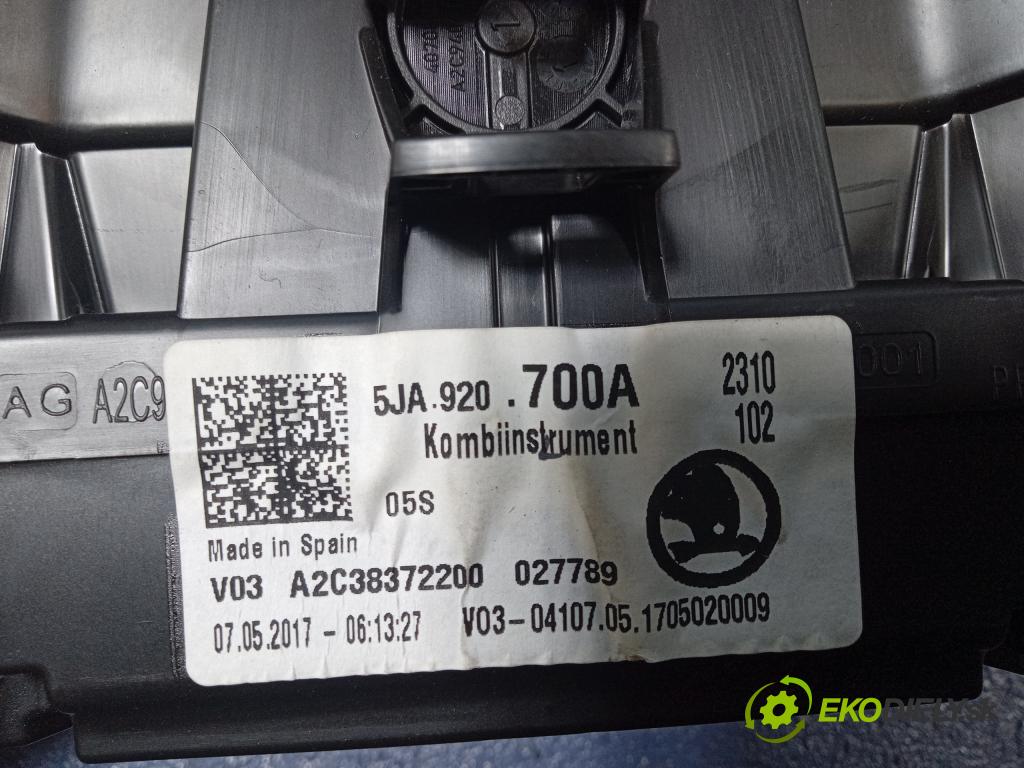 Skoda Rapid 2017 prístrojovka/ budíky 5JA920700A