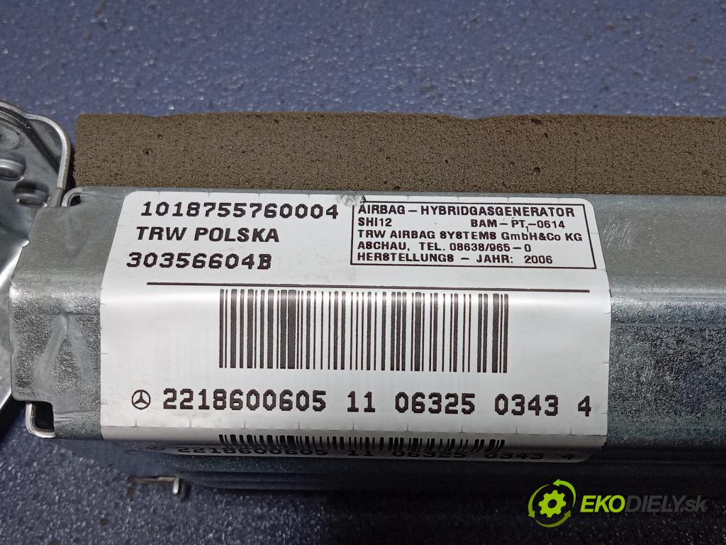 Mercedes S-klasa 2007 Airbag: Sedadlo: x A2218600605