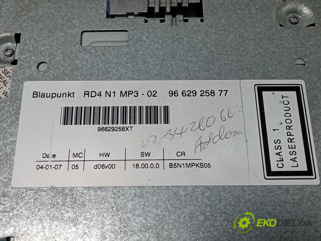 Citroen C4 2007 Radio I Navigace: 9662925877