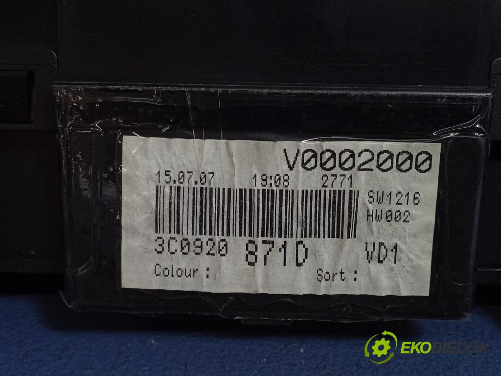 Vw Passat 2007 prístrojovka/ budíky 3C0920871D