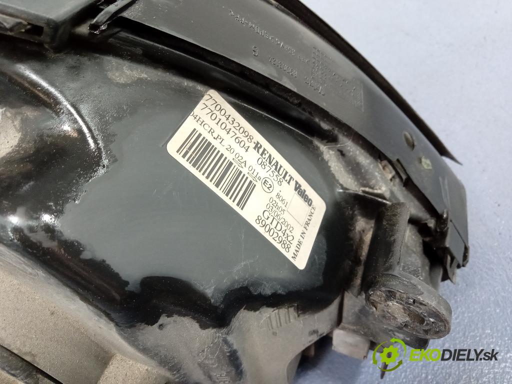 Renault Scenic 2001 Reflektor: Vľavo: 7700432098